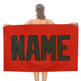 Custom Orange Red Olive Beach Towel