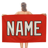 Custom Orange Red Cream Beach Towel