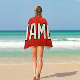 Custom Orange Red Cream Beach Towel