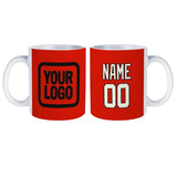 Custom Orange Red Cream Mug
