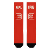 Custom Orange Red Cream Knee-High Sock