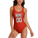 Custom Orange Red Cream Swimsuit
