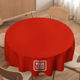 Custom Orange Red Cream Round Table Cloth