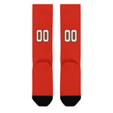 Custom Orange Red Cream Knee-High Sock