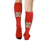 Custom Orange Red Cream Knee-High Sock