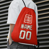 Custom Orange Red Cream Drawstring Bag