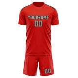 Custom Orange Red Gray Soccer Jersey