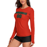 Custom Orange Red Green Women's Long-Sleeve Shirt