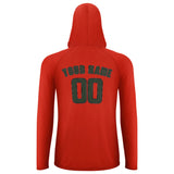 Custom Orange Red Dark Green UV-Hoodie