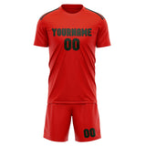 Custom Orange Red Dark Green Soccer Jersey