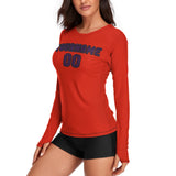 Custom Orange Red Purple Women's Long-Sleeve Shirt
