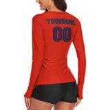 Custom Orange Red Purple Women's Long-Sleeve Shirt
