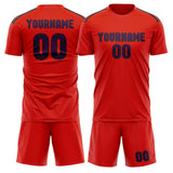 Custom Orange Red Purple Soccer Jersey