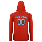 Custom Orange Red Light Blue UV-Hoodie