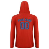 Custom Orange Red Sky Blue UV-Hoodie
