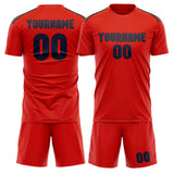 Custom Orange Red Blue Soccer Jersey