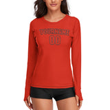Custom Orange Red Orange Red Women's Long-Sleeve Shirt