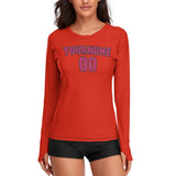 Custom Orange Red Pink Women's Long-Sleeve Shirt