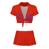 Custom Orange Red Pink Cheerleading Uniform Set