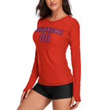 Custom Orange Red Pink Women's Long-Sleeve Shirt