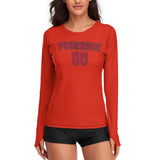 Custom Orange Red Red Women's Long-Sleeve Shirt