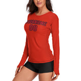 Custom Orange Red Red Women's Long-Sleeve Shirt