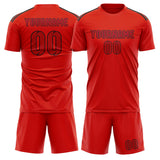 Custom Orange Red Red Soccer Jersey