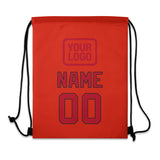 Custom Orange Red Red Drawstring Bag