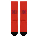 Custom Orange Red Red Knee-High Sock