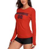 Custom Orange Red Crimson Red Women's Long-Sleeve Shirt