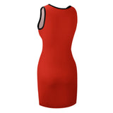 Custom Orange Red Crimson Red Sleeveless Vest Dress