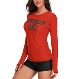 Custom Orange Red Coral Red Women's Long-Sleeve Shirt