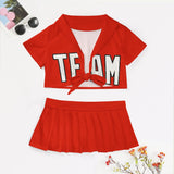 Custom Orange Red White Cheerleading Uniform Set