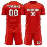Custom Orange Red White Soccer Jersey
