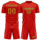 Custom Orange Red Yellow Soccer Jersey