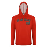 Custom Orange Red Dark Grey UV-Hoodie