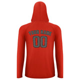 Custom Orange Red Dark Grey UV-Hoodie
