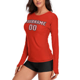 Custom Orange Red Light Pink Women's Long-Sleeve Shirt