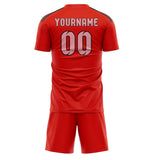 Custom Orange Red Light Pink Soccer Jersey