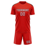 Custom Orange Red Light Pink Soccer Jersey