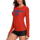 Custom Orange Red Light Purple Women's Long-Sleeve Shirt