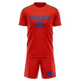 Custom Orange Red Light Purple Soccer Jersey