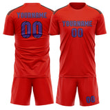 Custom Orange Red Light Purple Soccer Jersey