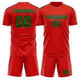 Custom Orange Red Emerald Green Soccer Jersey
