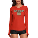 Custom Orange Red Light Khaki Women's Long-Sleeve Shirt