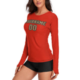 Custom Orange Red Light Khaki Women's Long-Sleeve Shirt