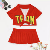 Custom Orange Red Light Yellow Cheerleading Uniform Set