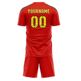 Custom Orange Red Light Yellow Soccer Jersey