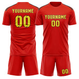 Custom Orange Red Light Yellow Soccer Jersey