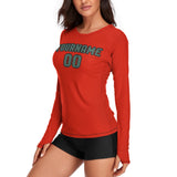 Custom Orange Red Blue Green Women's Long-Sleeve Shirt